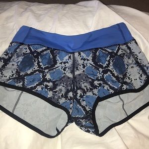 Lululemon blue snakeskin shorts